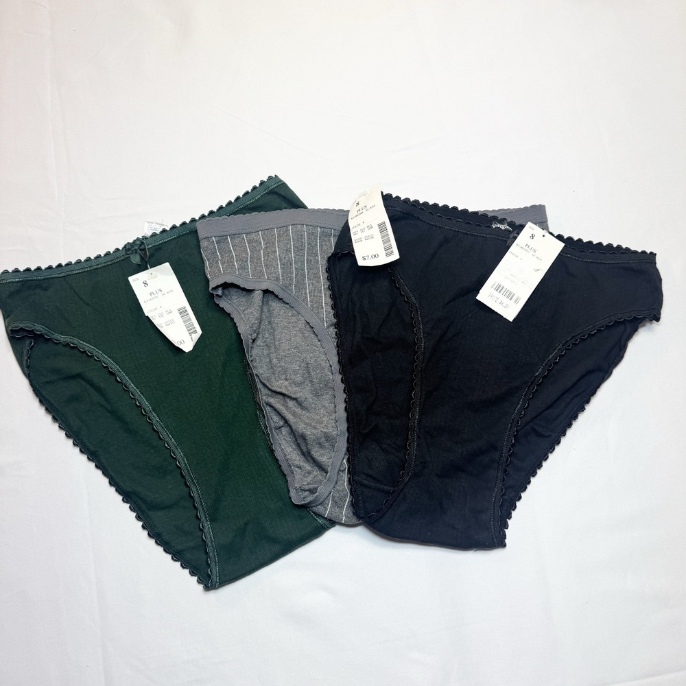 Vintage Fashion Bug High Cut Bikini Panties Size 8 Plus 90s 100% Cotton NOS X3